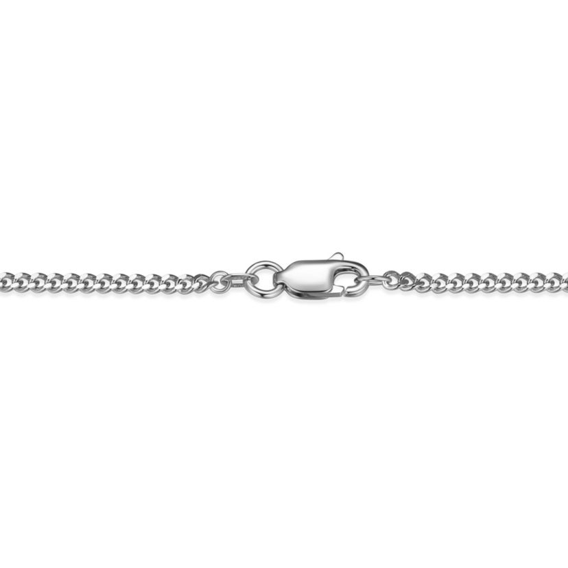Two Tone Sterling Silver Mens Genuine Black Sapphire and Created White Sapphire Oval Snake Pendant Necklace