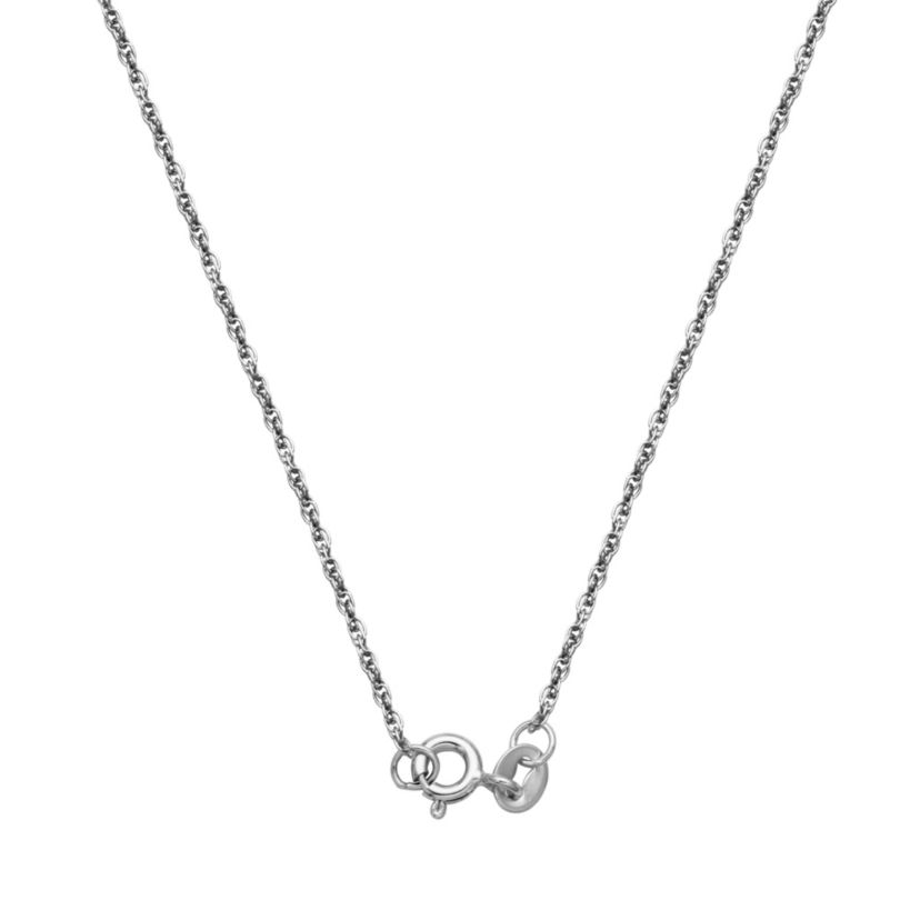 Blue & White Sapphire Classic Cross Pendant Necklace in Rhodium Plated Sterling Silver