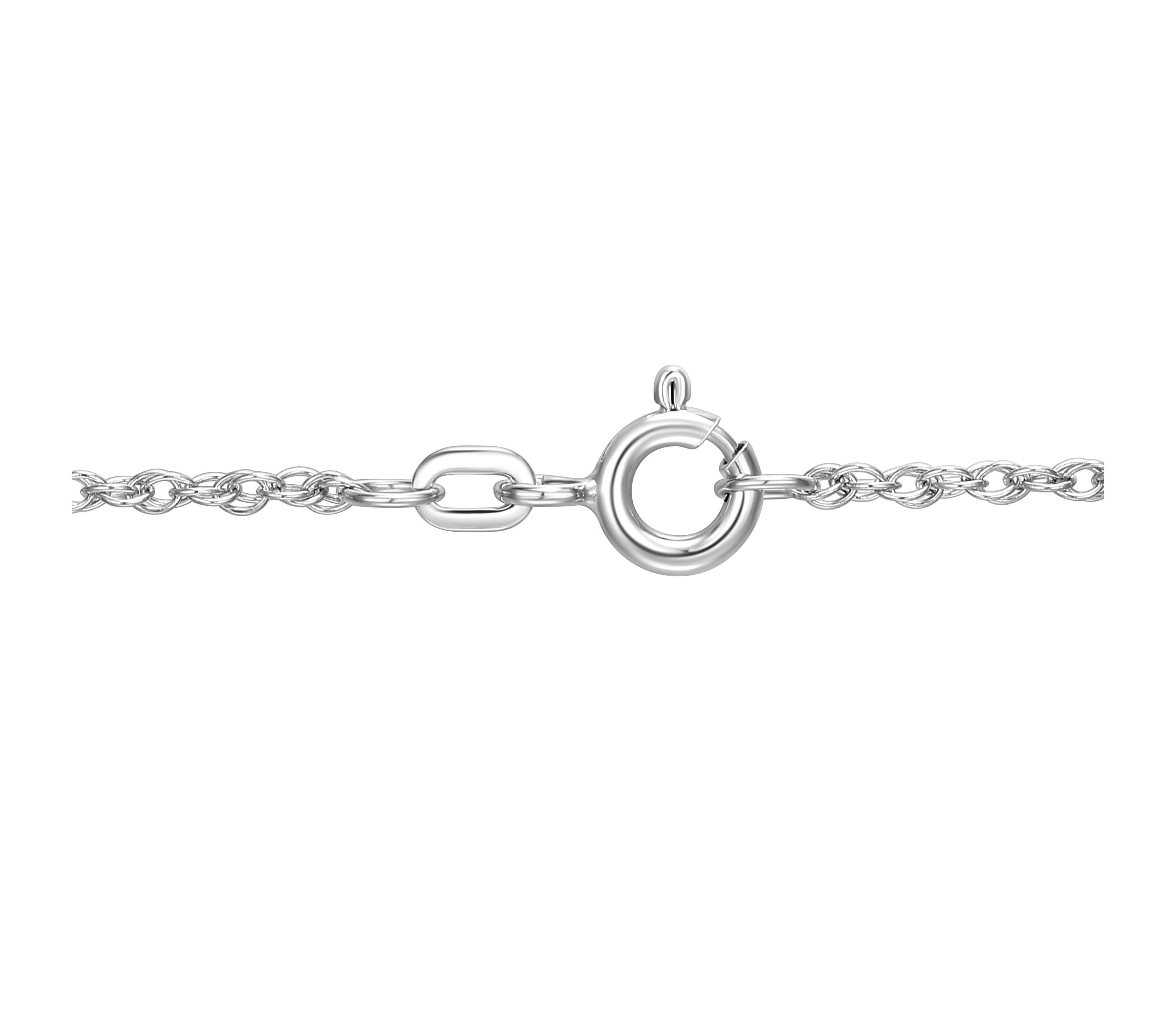 Diamond Accent Heart Key Locket Pendant in Rhodium Plated Sterling Silver with 18" Rope Chain