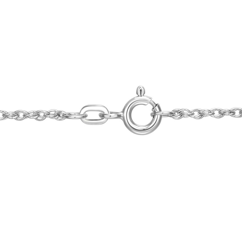 Diamond Accent Heart Key Locket Pendant in Rhodium Plated Sterling Silver with 18" Rope Chain