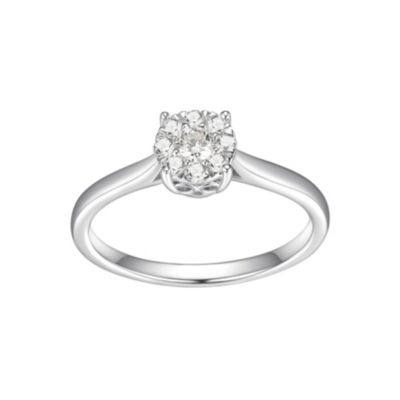 Paj Lab Created 1/4 Ct Tw Lab Grown Diamond Ring In Platinum Over Sterling Silver