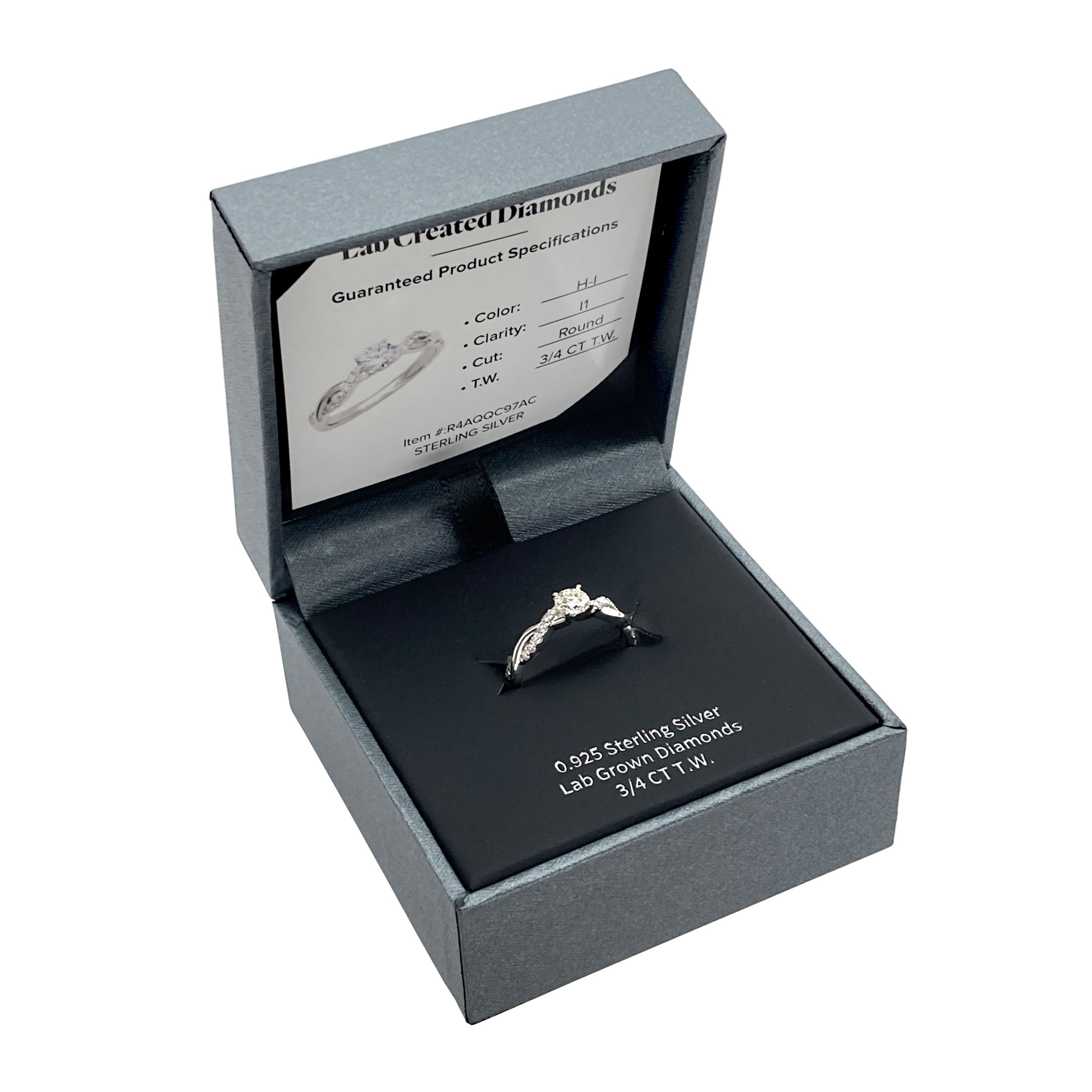 Lab Created 3/4 CT TW Lab Grown Diamond Twist Ring in Platinum Over Sterling Silver