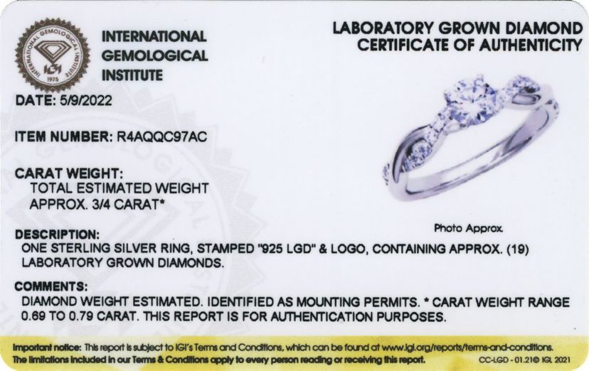Lab Created 3/4 CT TW Lab Grown Diamond Twist Ring in Platinum Over Sterling Silver