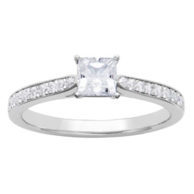 Paj Lab Created 3/4 Ct Tw Lab Grown Diamond Ring In Platinum Over Sterling Silver