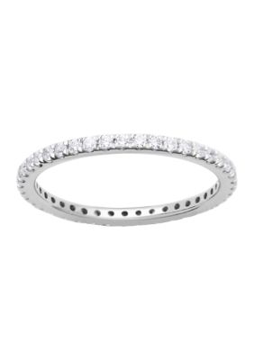 Paj Lab Created Platinum Over Sterling Silver Infinity Ring & Featuring 1/2 Ct Tw Lab Grown Diamond