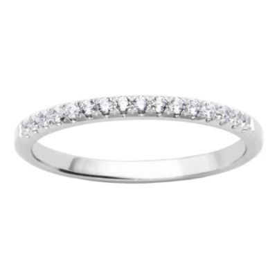 Paj Lab Created 1/6 Ct Tw Lab Grown Diamond Wedding Band Ring In Platinum Over Sterling Silver