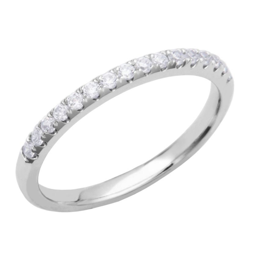 1/4 CT TW Lab Grown Diamond Wedding Band Ring in Rhodium Plated Sterling Silver