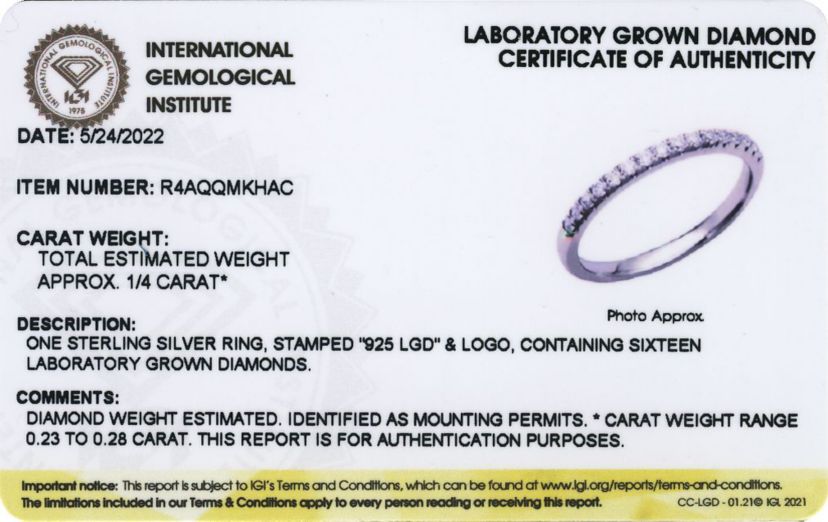 1/4 CT TW Lab Grown Diamond Wedding Band Ring in Rhodium Plated Sterling Silver