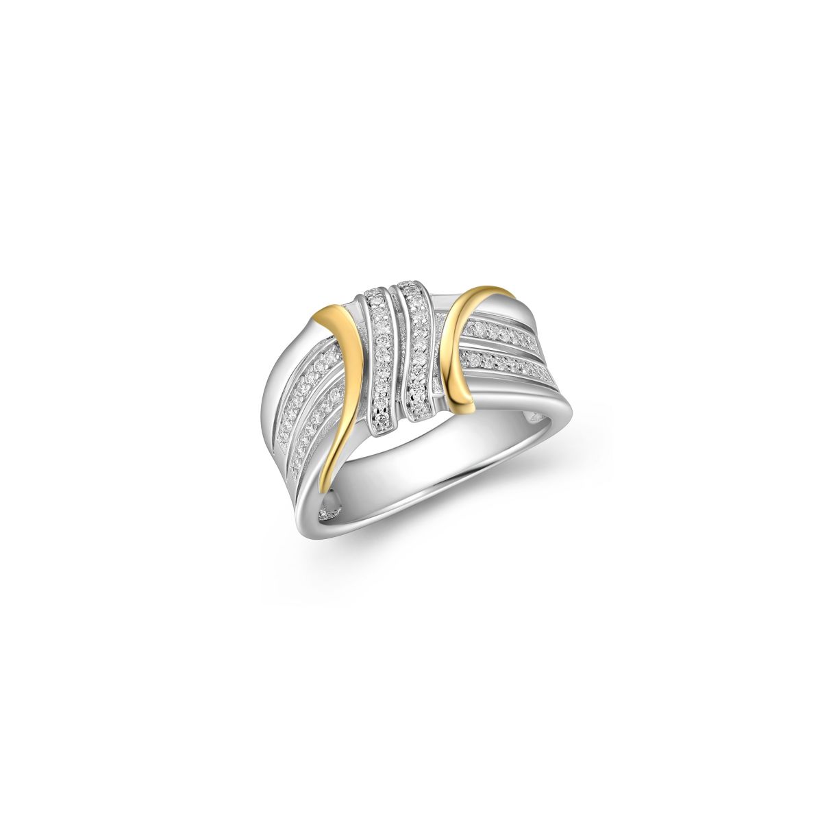 Lab Created Two-tone 1/4 CT TW Lab Grown Diamond Ring