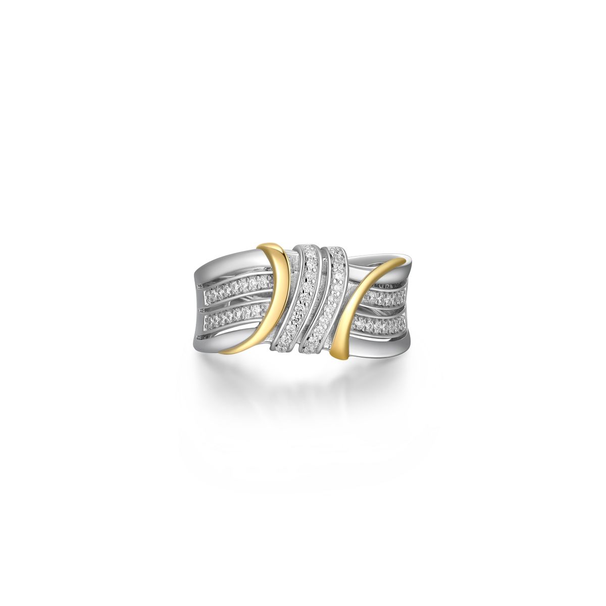 Lab Created Two-tone 1/4 CT TW Lab Grown Diamond Ring