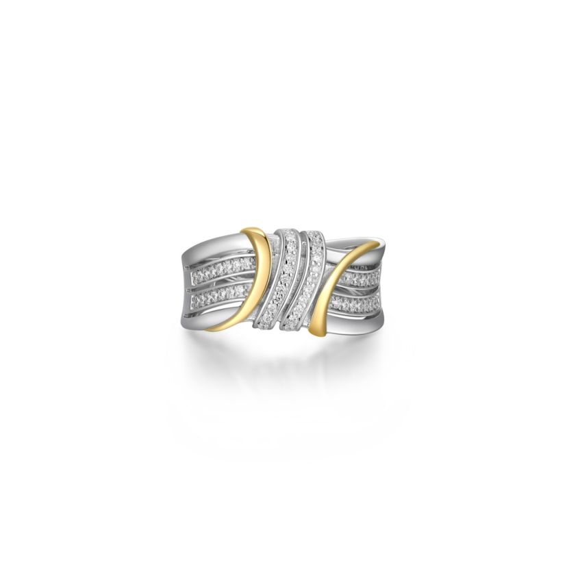 Lab Created Two-tone 1/4 CT TW Lab Grown Diamond Ring