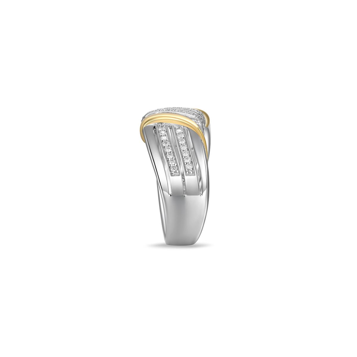 Lab Created Two-tone 1/4 CT TW Lab Grown Diamond Ring