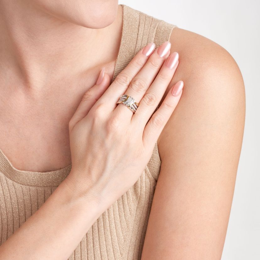 Lab Created Two-tone 1/4 CT TW Lab Grown Diamond Ring
