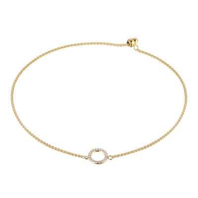 Aurealis 1/10 cttw Diamond Geometric Adjustable Bracelet in 18k Yellow Gold Plated Sterling Silver