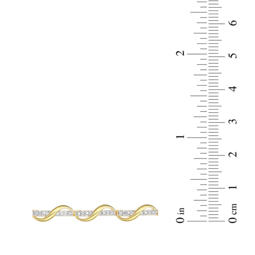 1/10 cttw Diamond Twist Bracelet in 18k Yellow Gold Plated Sterling Silver