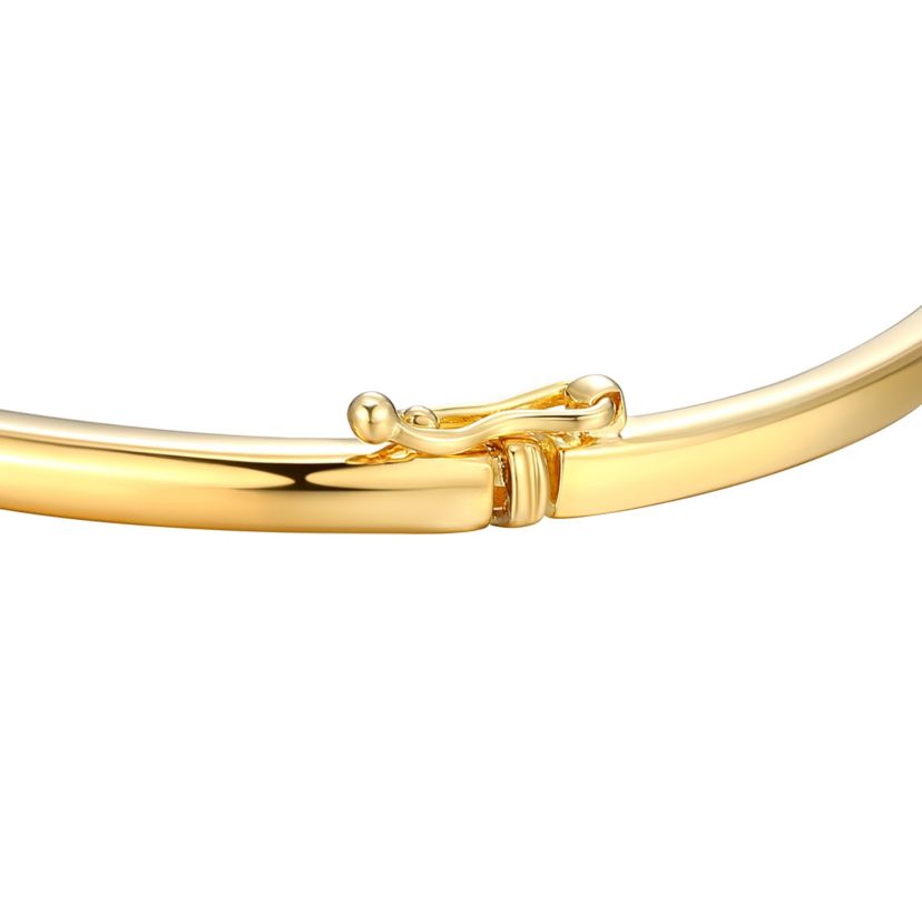 1/10 cttw Diamond Station Stackable Bangle Bracelet in 18k Yellow Gold and Rhodium Plated Sterling Silver