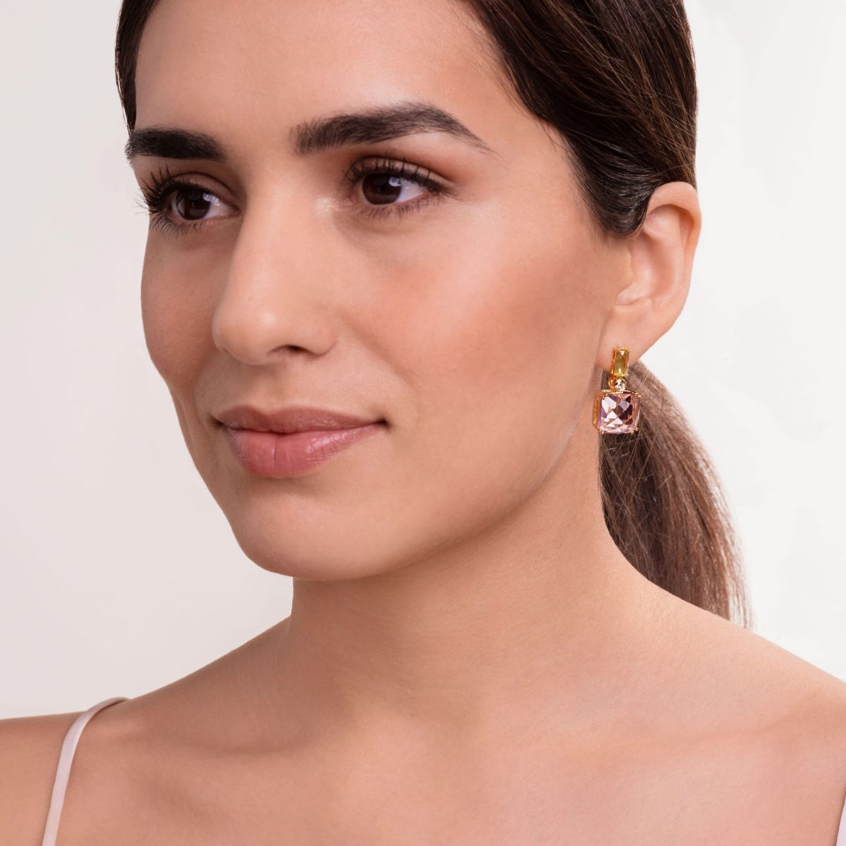 Genuine Amethyst and Peridot Earrings in 18K Gold-plated Sterling Silver