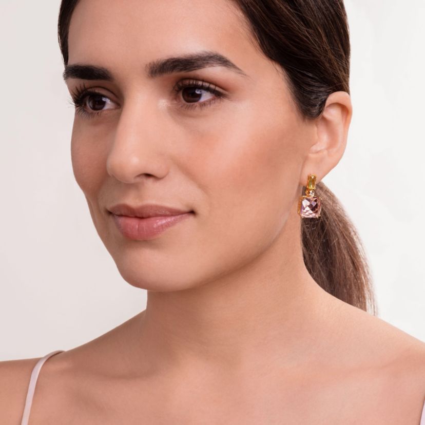 Genuine Amethyst and Peridot Earrings in 18K Gold-plated Sterling Silver