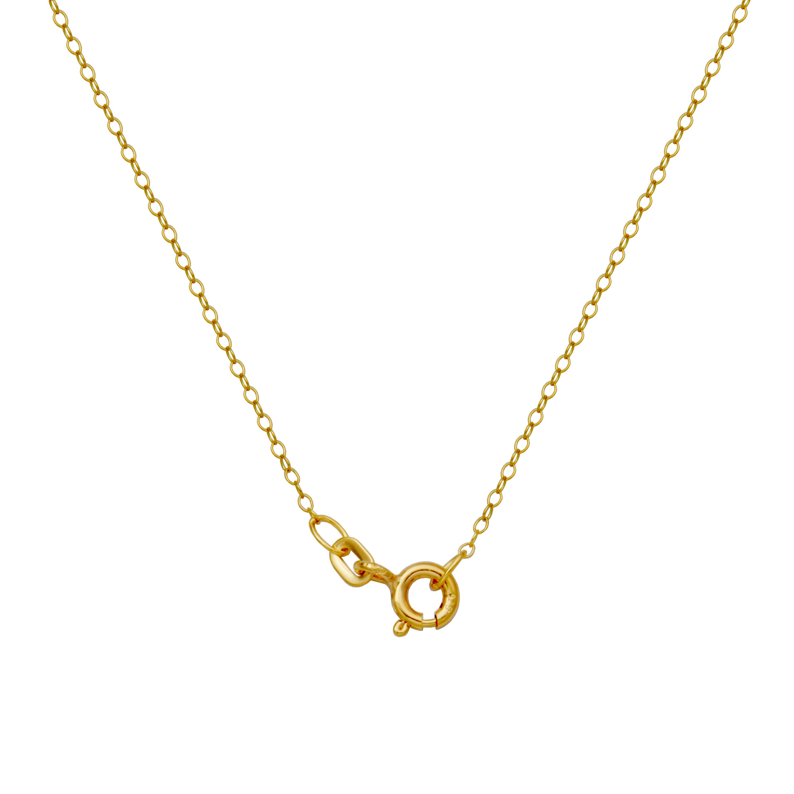 Genuine Blue Topaz and Created White Sapphire Pendant in 18K Gold-plated Sterling Silver