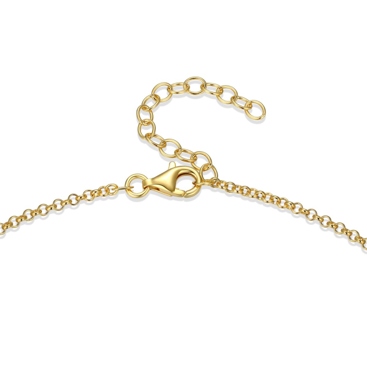 Genuine Green Jade and White Topaz Circle Pendant in 18K Gold-plated Sterling Silver