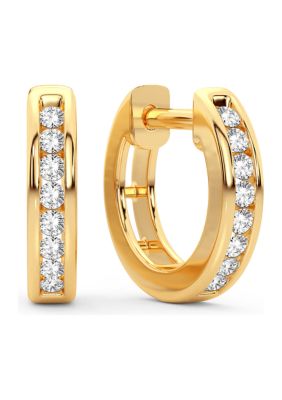 Ethique 1/4 Ct. T.w. Lab Created 14K White Gold Round Diamond Hoop Earrings