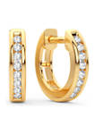 1/4 ct. t.w. Lab Created 14K White Gold  Round Diamond Hoop Earrings