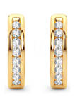 1/4 ct. t.w. Lab Created 14K White Gold  Round Diamond Hoop Earrings