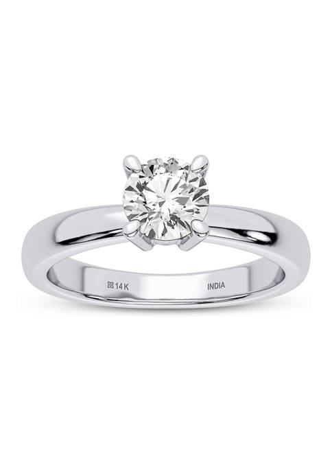 3/4 ct. t.w. Lab Created Solitaire Diamond Ring in 14K White Gold 