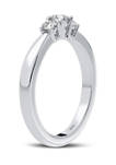 1/4 ct. t.w. Lab Created Diamond 3 Stone Ring in 14K White Gold 