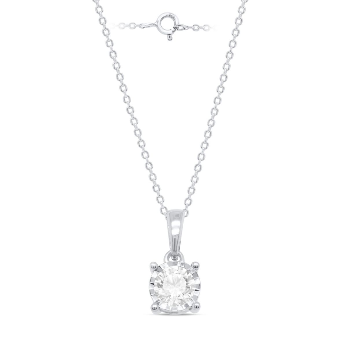 Lab Created 1CTTW Lab Grown Diamond Solitiare Pendant With Chain