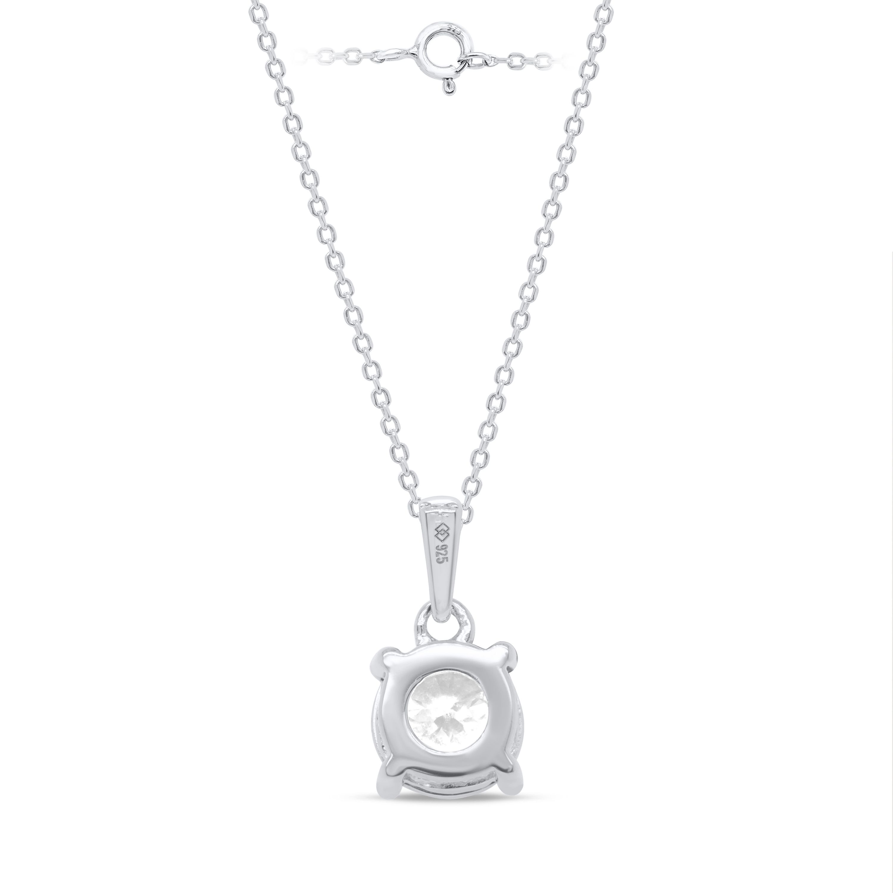 Lab Created 1CTTW Lab Grown Diamond Solitiare Pendant With Chain