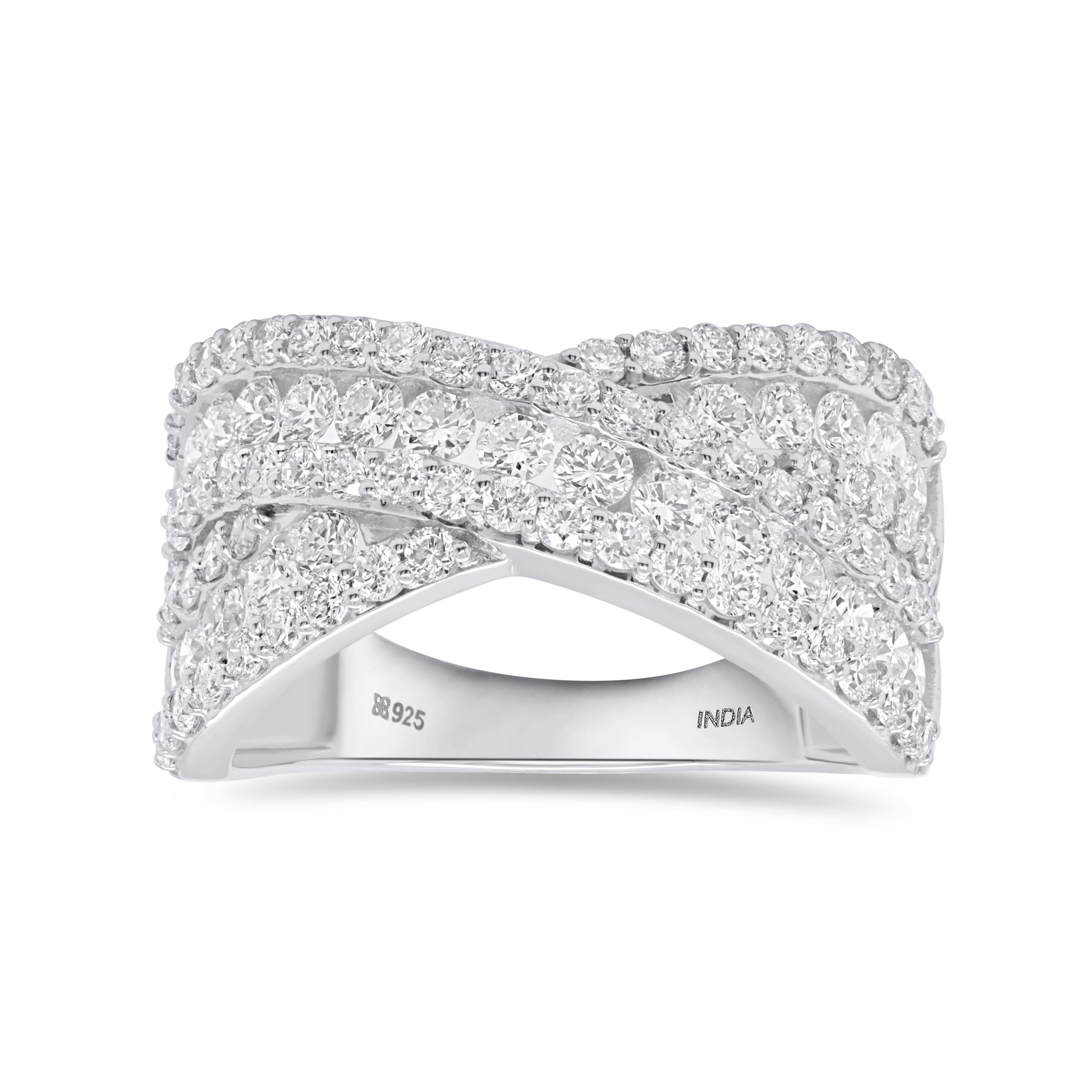 Lab Created 2CTTW Lab Grown Diamond Criss Cross Ring