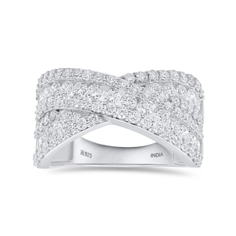 Lab Created 2CTTW Lab Grown Diamond Criss Cross Ring