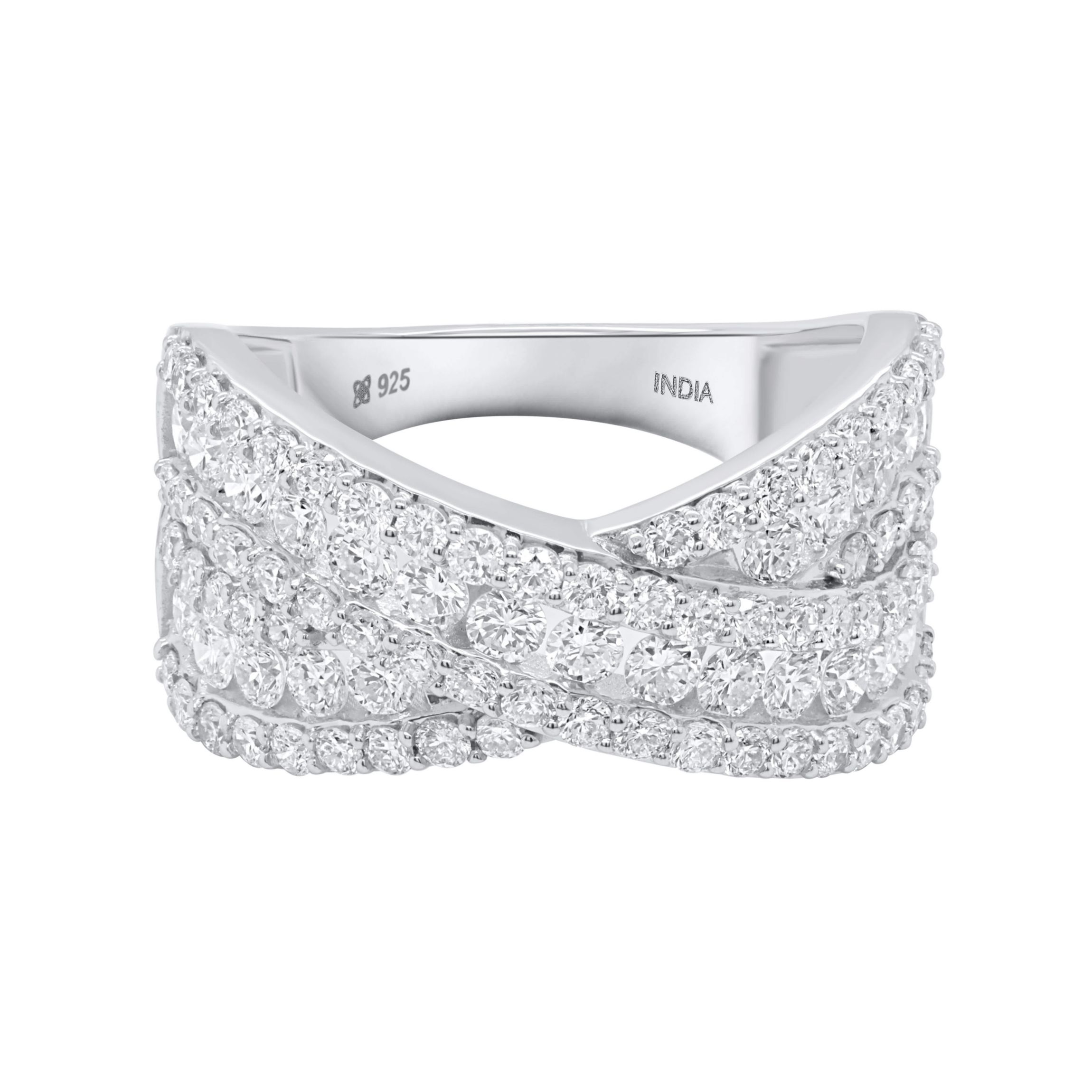 Lab Created 2CTTW Lab Grown Diamond Criss Cross Ring