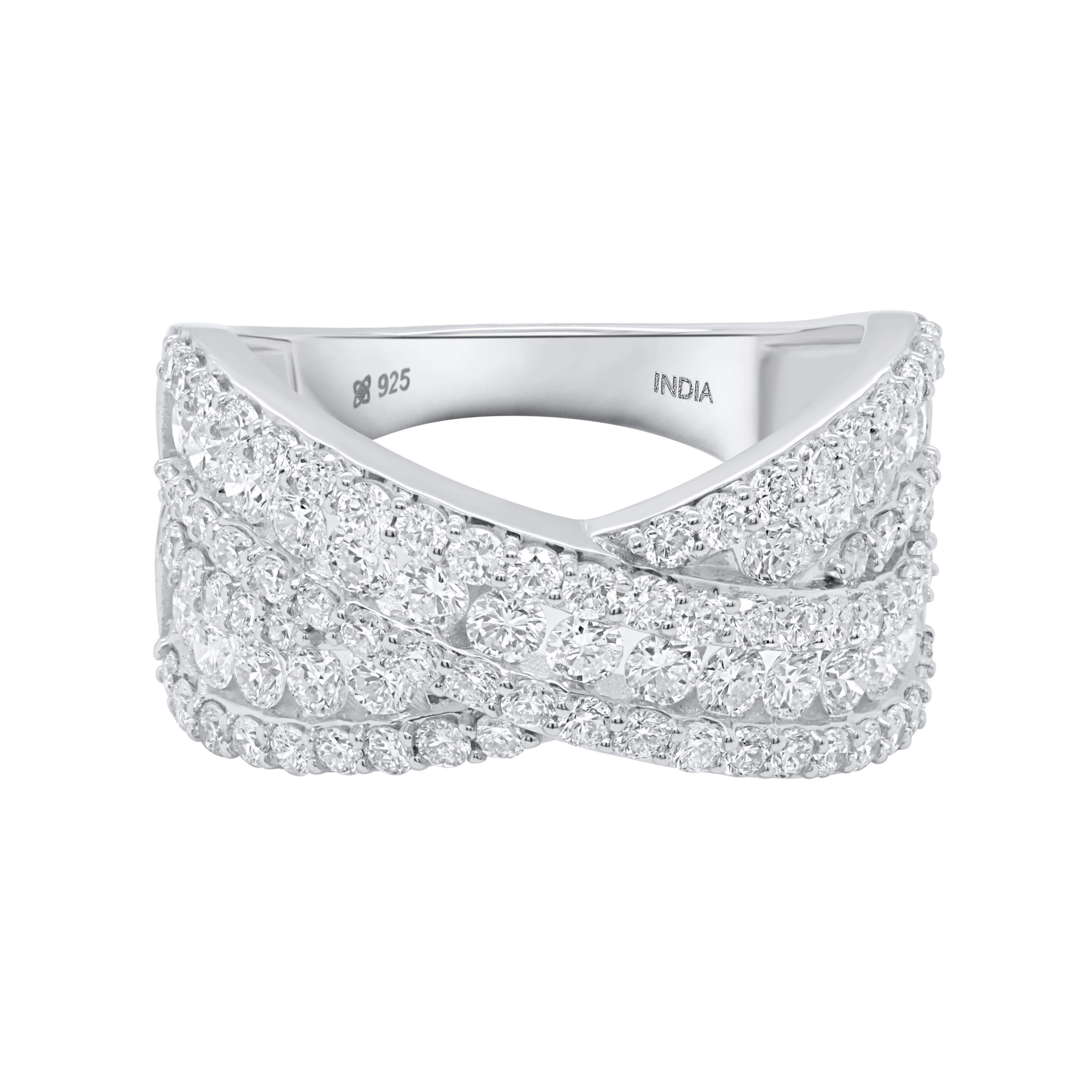 Lab Created 2CTTW Lab Grown Diamond Criss Cross Ring