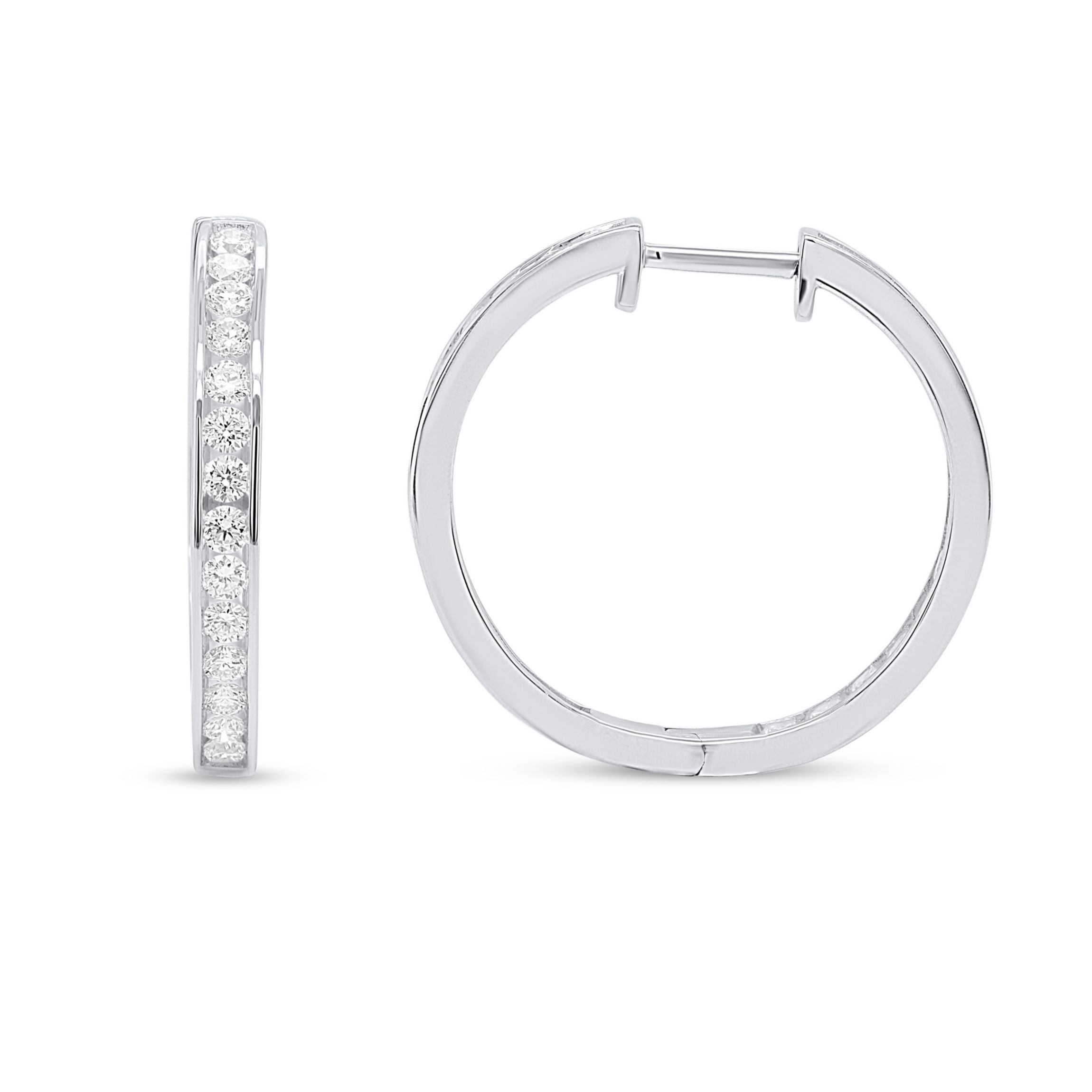 Lab Created 1/2CTTW Lab Grown Diamond Hoop Earrings