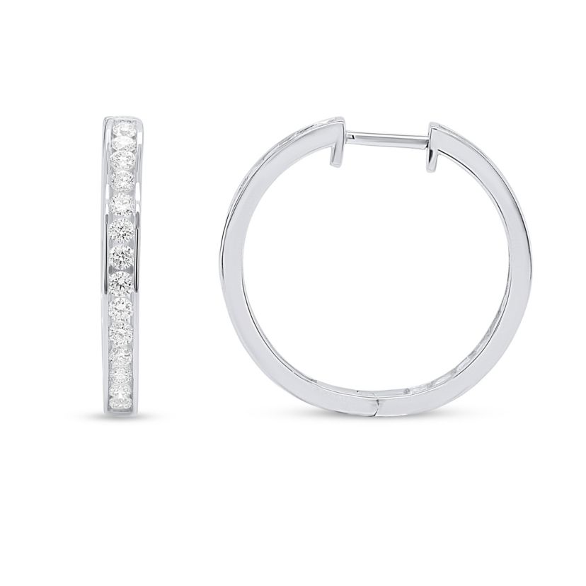 Lab Created 1/2CTTW Lab Grown Diamond Hoop Earrings