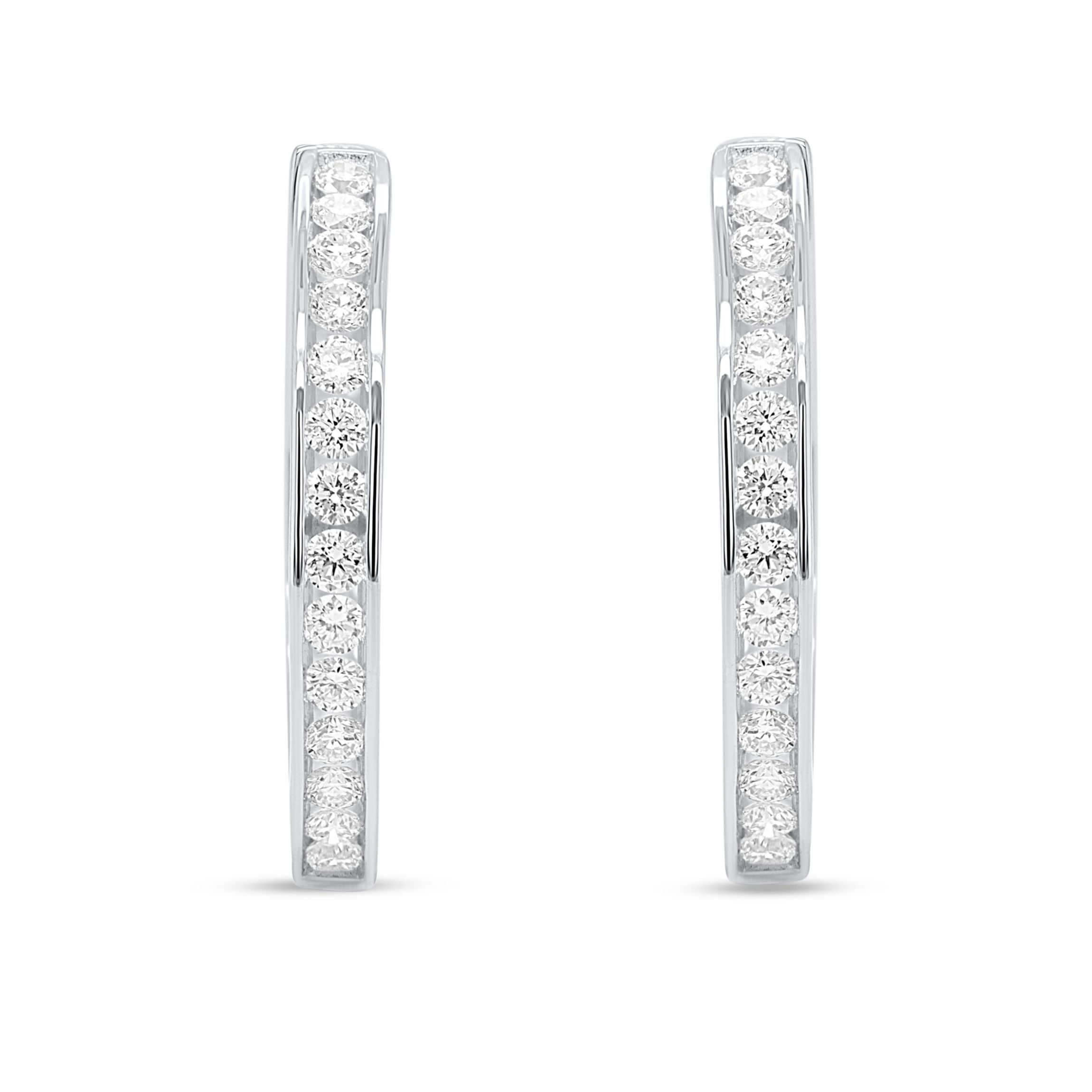 Lab Created 1/2CTTW Lab Grown Diamond Hoop Earrings