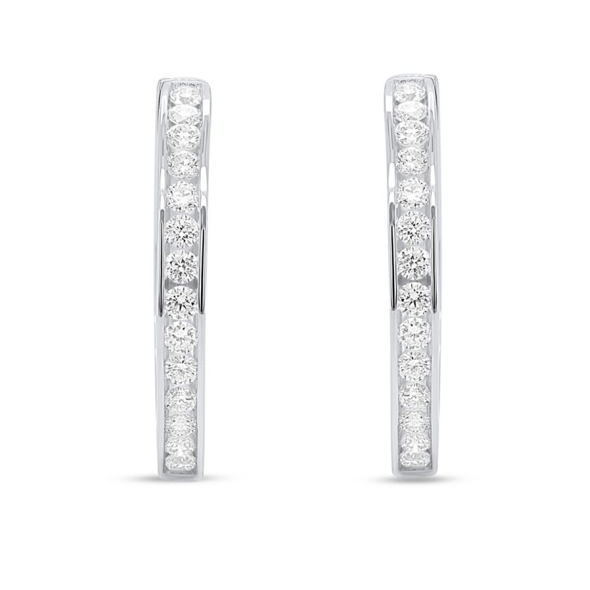 Lab Created 1/2CTTW Lab Grown Diamond Hoop Earrings