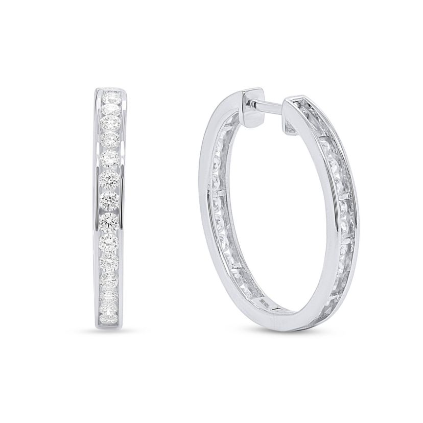 Lab Created 1/2CTTW Lab Grown Diamond Hoop Earrings