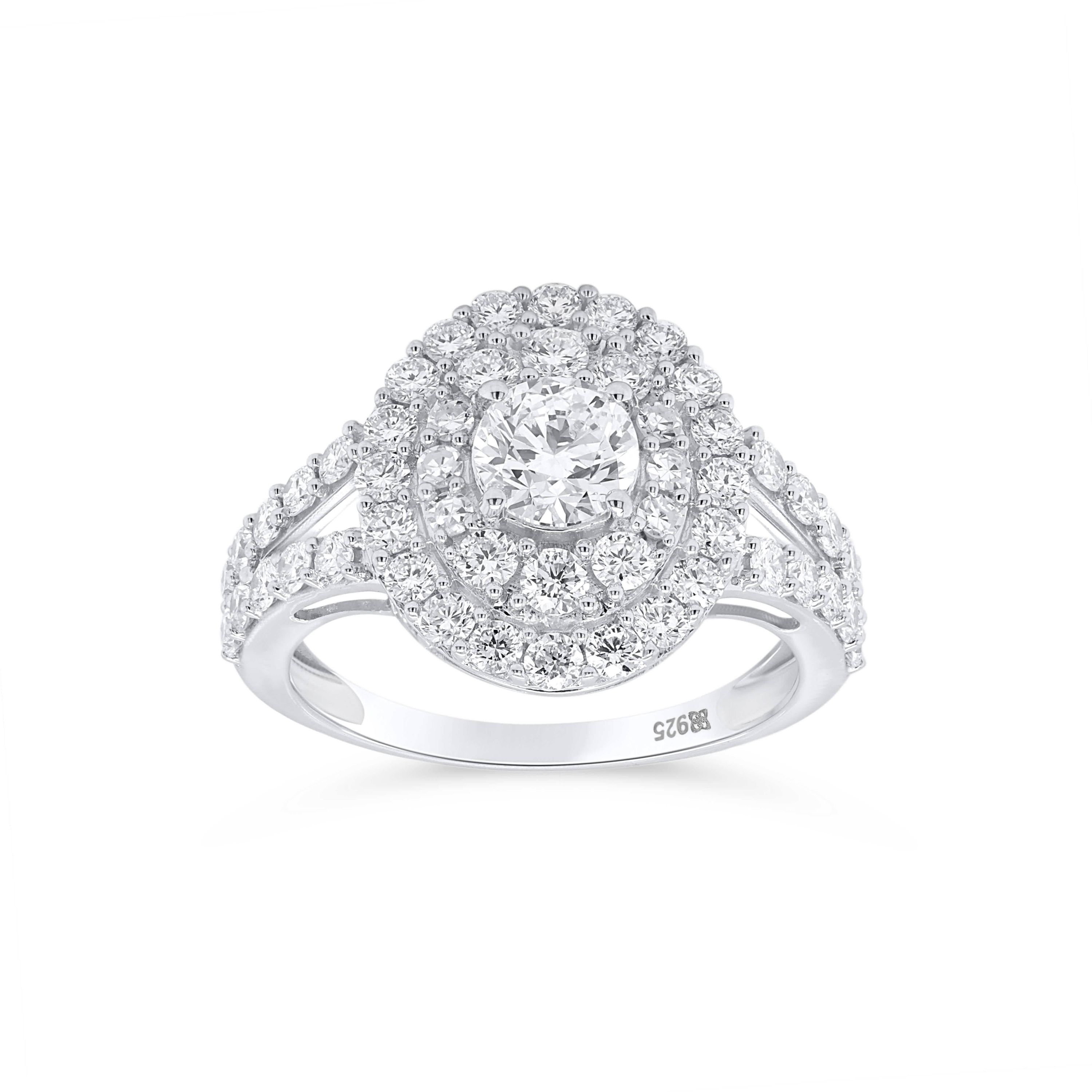 Lab Created 2 CTW LAB GROWN DIAMOND RING IN  STERLING SILVER