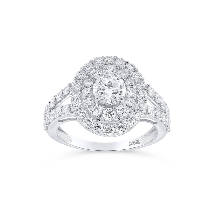 Lab Created 2 CTW LAB GROWN DIAMOND RING IN  STERLING SILVER
