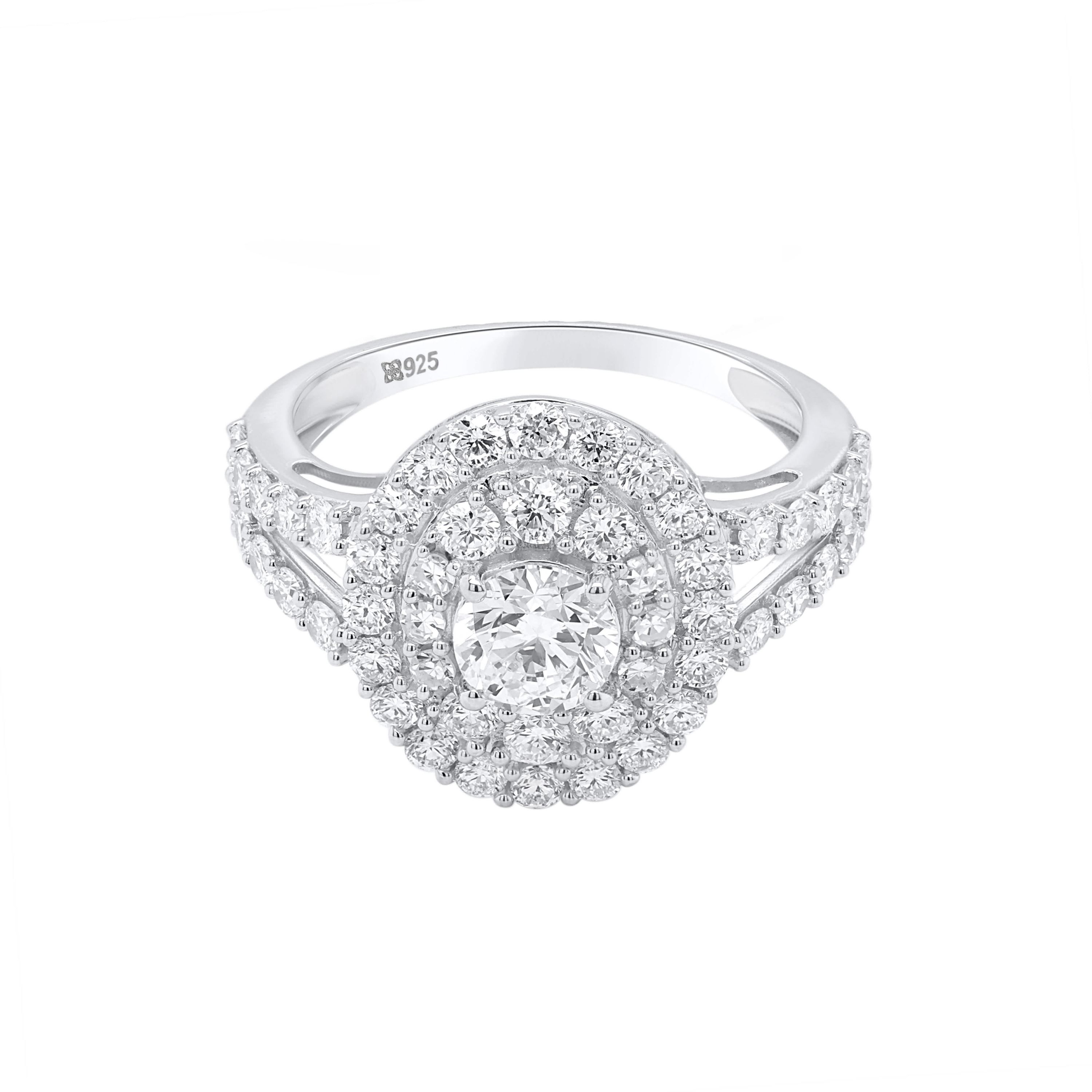 Lab Created 2 CTW LAB GROWN DIAMOND RING IN  STERLING SILVER
