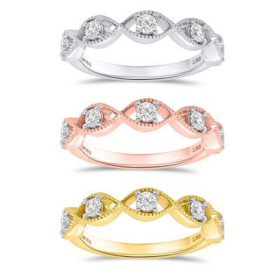 ETHIQUE Lab Created Sterling Silver 1.00 Ctw Lgd Set Of Three Rings