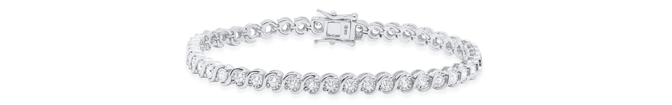 Lab Created 2 CTW LAB GROWN DIAMOND BRACELET IN GOLD PLATED STERLING SILVER