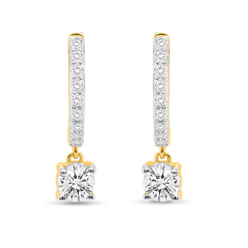 Lab Created 1CTW Lab Grown Diamond Hoop Earrings In Gold Plated Sterling Silver