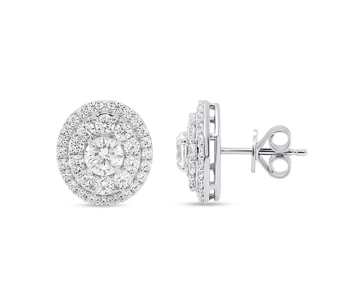 Lab Created 2 CTW LAB GROWN DIAMOND STUDS EARRINGS IN STERLING SILVER