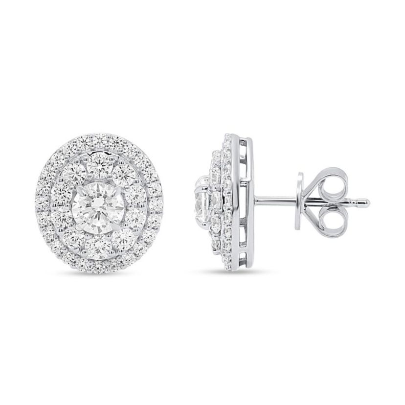 Lab Created 2 CTW LAB GROWN DIAMOND STUDS EARRINGS IN STERLING SILVER