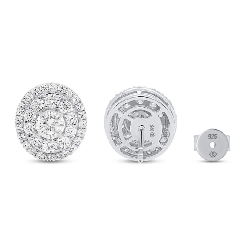 Lab Created 2 CTW LAB GROWN DIAMOND STUDS EARRINGS IN STERLING SILVER