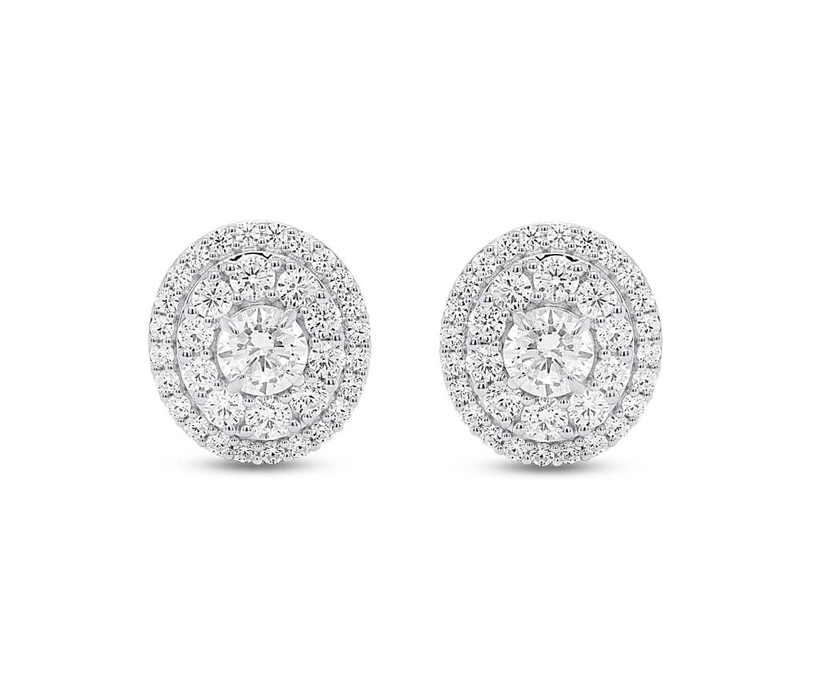 Lab Created 2 CTW LAB GROWN DIAMOND STUDS EARRINGS IN STERLING SILVER